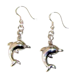Sterling sølv øreringe med delfin.